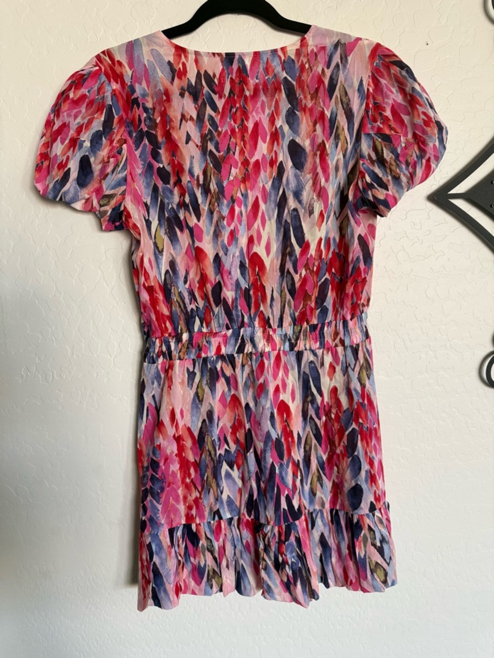 MISA Los Angeles Abstract Watercolor Flutter Sleeve Mini Dress NWT XS (Fits S) - Picture 2 of 5